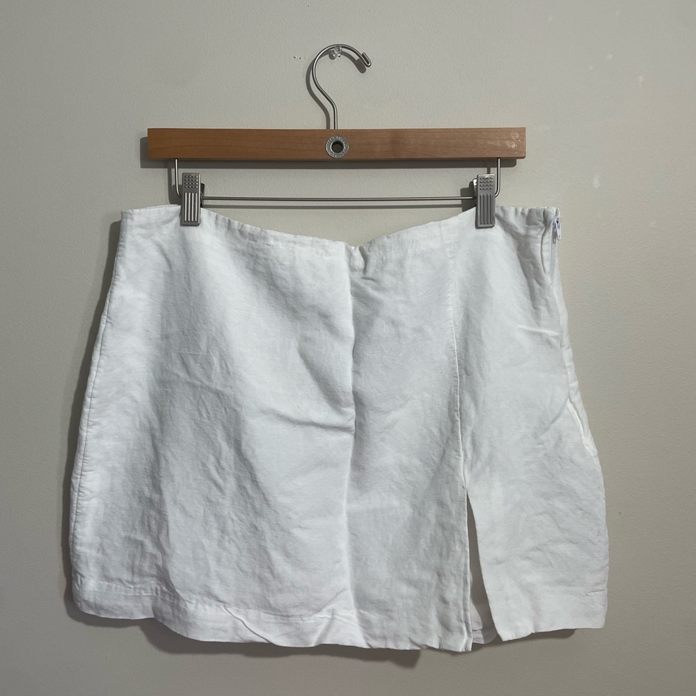 H&M Classic White Linen Skirt